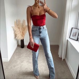 BLOGGERS FAVOURITE NWT Zara Z1975 SLIT FLARE SLIM JEANS